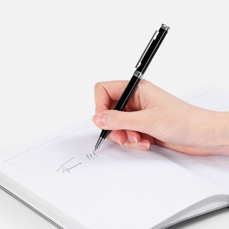 Ручка шариковая Finn Chrome, черная арт.20686.30