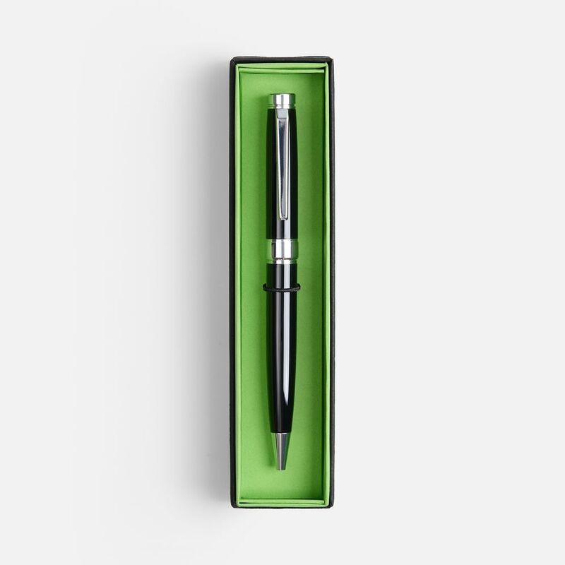 Ручка шариковая Broad Ring в футляре, глянцевая, черная арт.20508.30