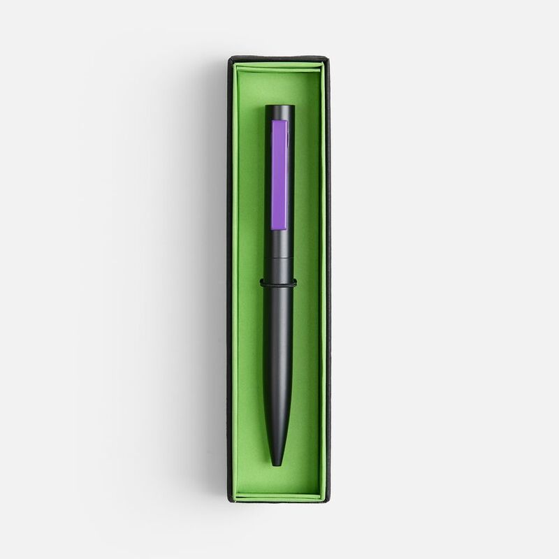 Ручка шариковая Inkolor в футляре, черная с фиолетовым арт.20509.70