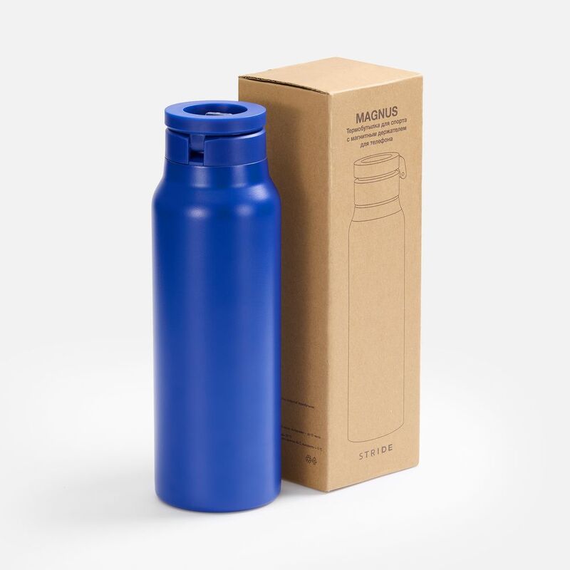 Термобутылка Magnus с магнитным держателем для телефона, синяя арт.18590.40