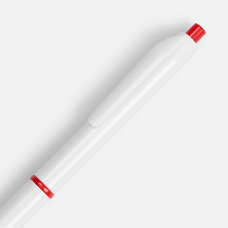 Ручка шариковая Bright Pop, белая с красным арт.22202.50