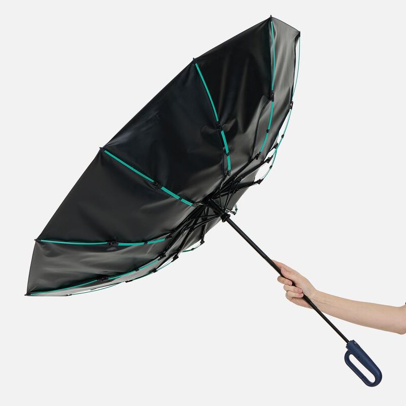 Зонт складной Skymate с УФ-защитой и ручкой-карабином, темно-синий арт.22328.40