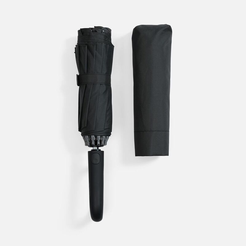 Зонт обратного сложения inLoop с ручкой-карабином, черный арт.22329.30