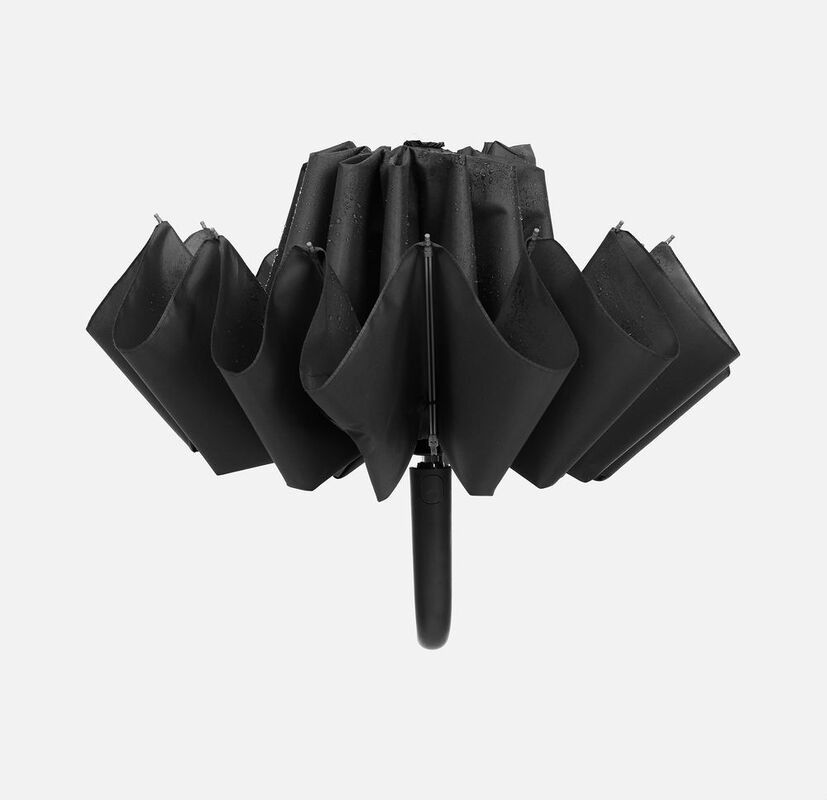 Зонт обратного сложения inLoop с ручкой-карабином, черный арт.22329.30