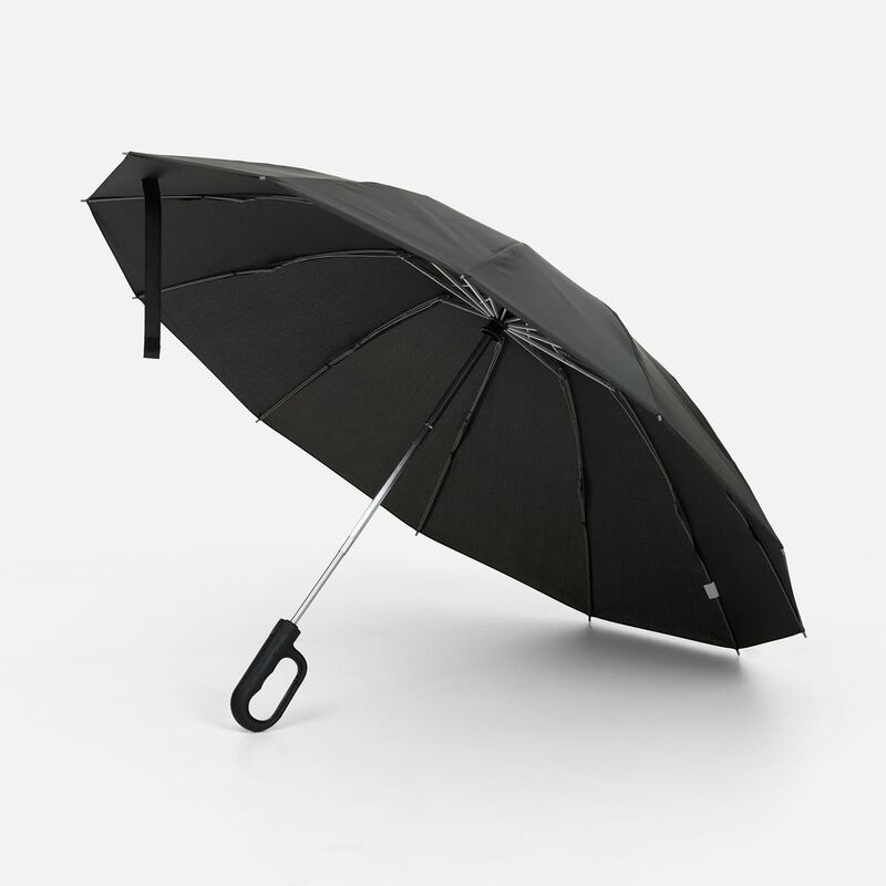 Зонт обратного сложения inLoop с ручкой-карабином, черный арт.22329.30