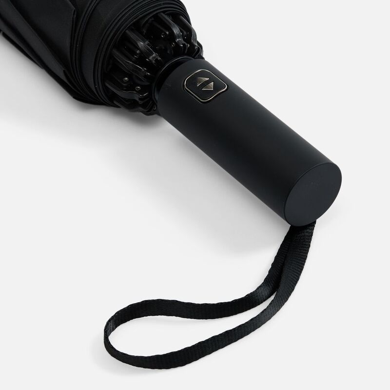 Зонт обратного сложения twoGether с двойным куполом, черный арт.22330.30