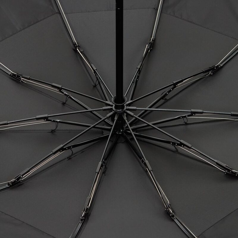 Зонт обратного сложения twoGether с двойным куполом, черный арт.22330.30