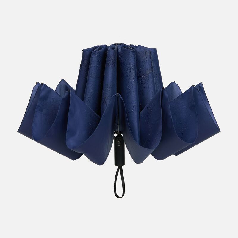 Зонт обратного сложения twoGether с двойным куполом, темно-синий арт.22330.40