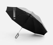 Зонт обратного сложения с ручкой-карабином Foldberry, серый арт.22324.10
