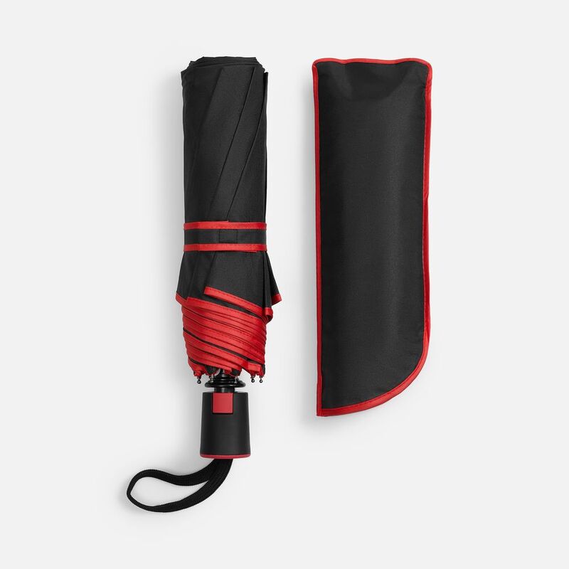 Зонт складной Edgeline, черный с красным арт.22331.50