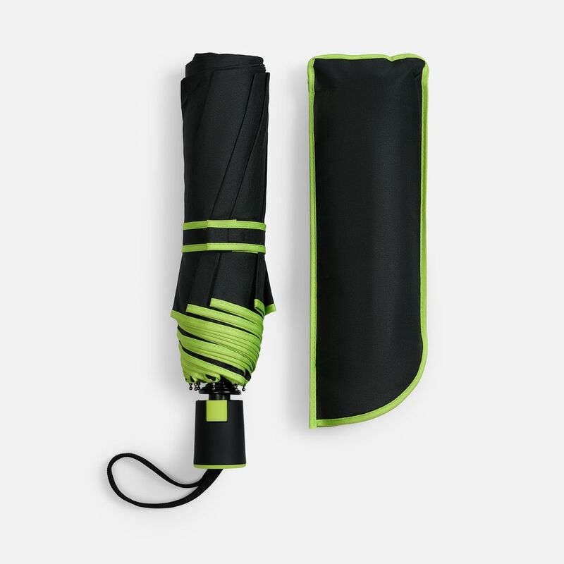 Зонт складной Edgeline, черный с зеленым арт.22331.94