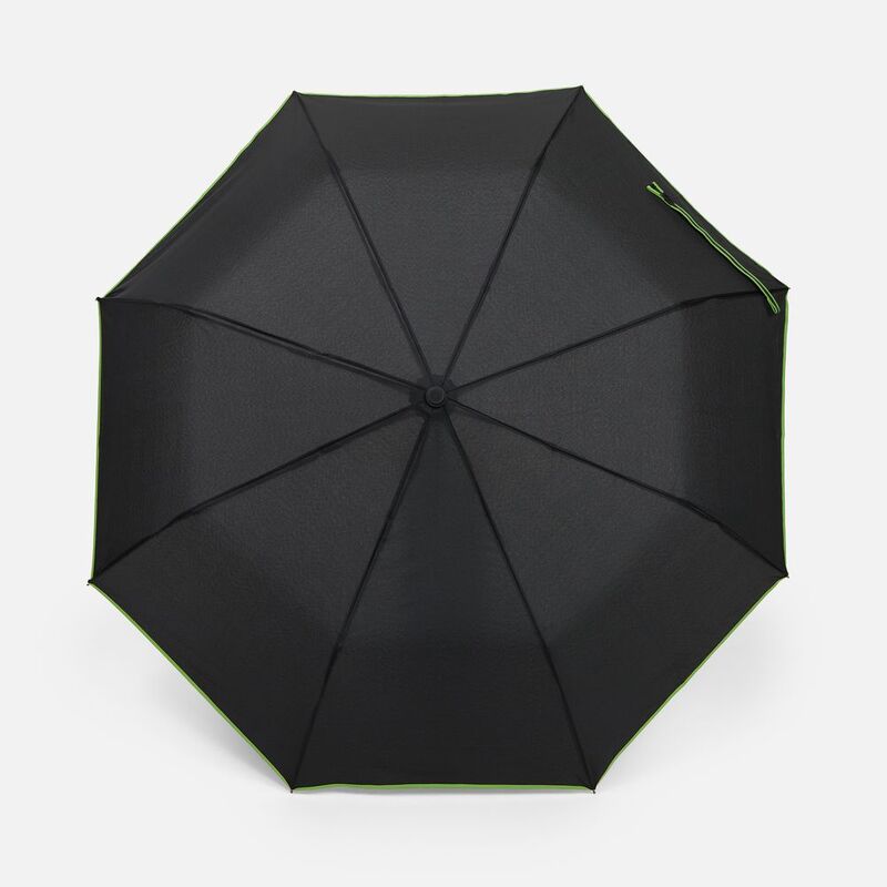 Зонт складной Edgeline, черный с зеленым арт.22331.94