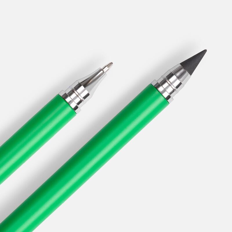 Ручка шариковая и вечный карандаш Diptych, зеленая арт.20129.90