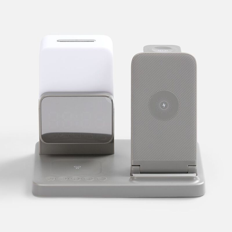 Зарядная станция с электронными часами и подсветкой Large Charge ver.3, серая арт.18647.10