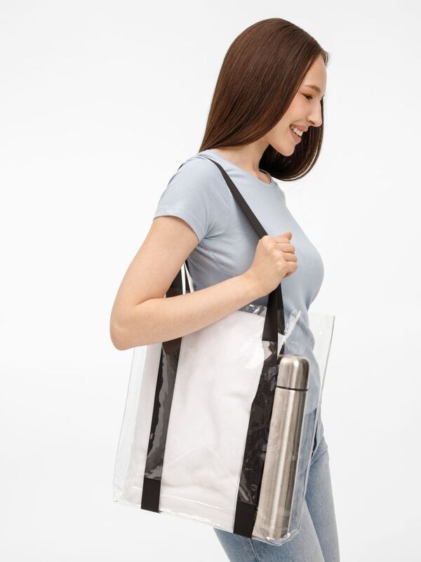 Шопер Clear Fest, ver.2, прозрачный с черными ручками арт.19938.30