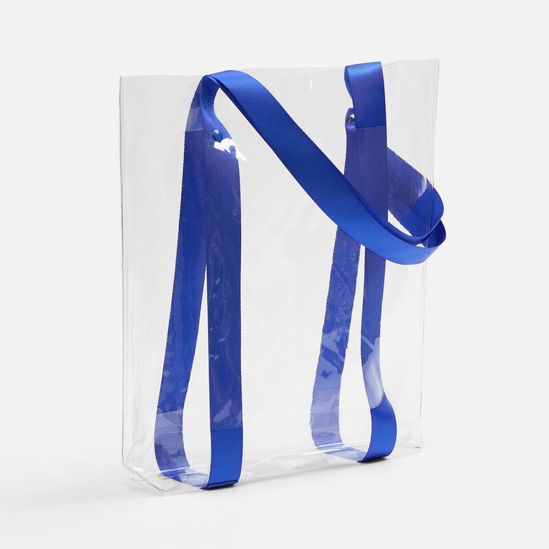 Шопер Clear Fest, ver.2, прозрачный с синими ручками арт.19938.44