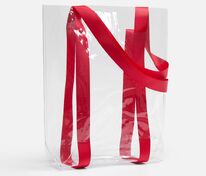 Шопер Clear Fest, ver.2, прозрачный с красными ручками арт.19938.50