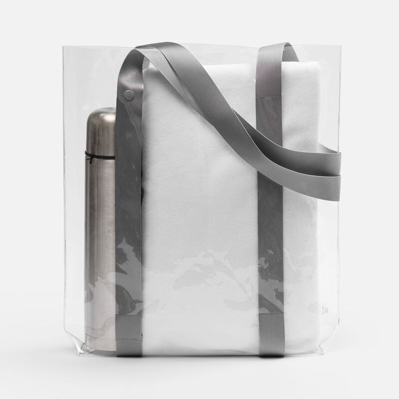 Шопер Clear Fest, ver.2, прозрачный с серыми ручками арт.19938.10