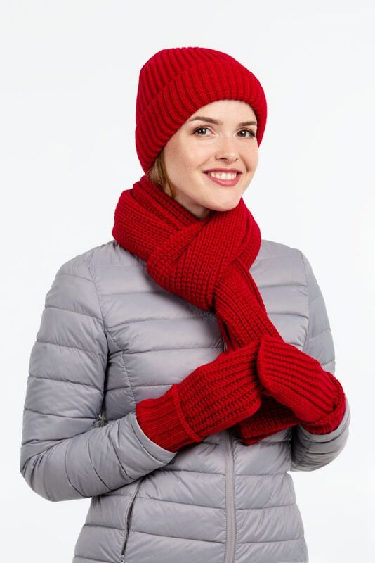 Варежки Nordkyn, глубокий красный арт.10452.51