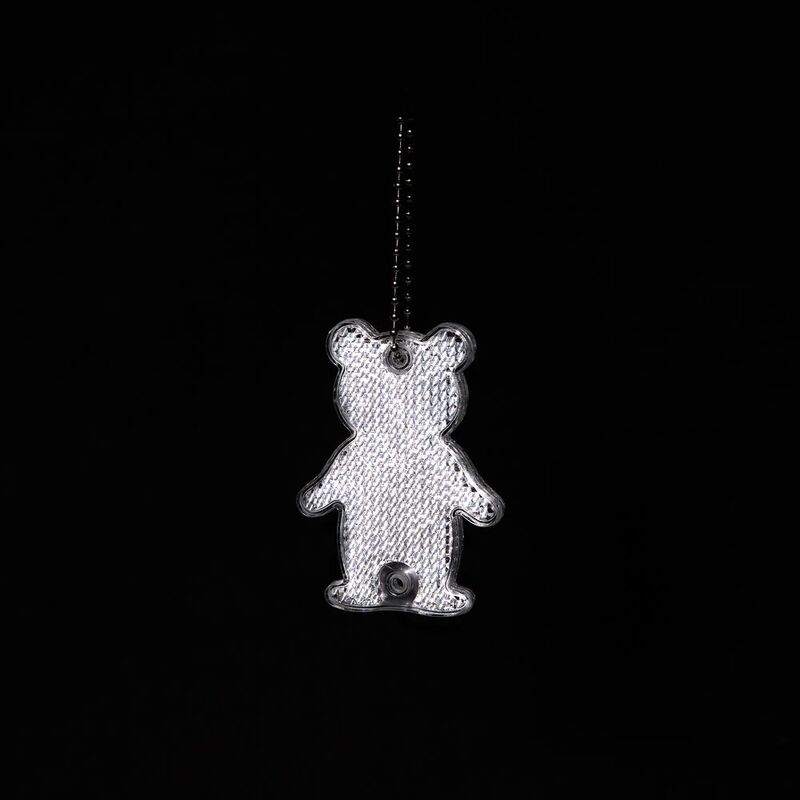 Пешеходный светоотражатель с цепочкой &laquo;Мишка&raquo;, белый арт.24815.60