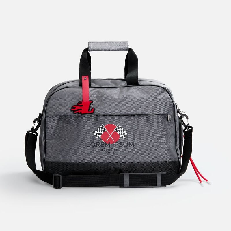 Спортивная сумка Atlantes, светло-серая с черным арт.18645.13