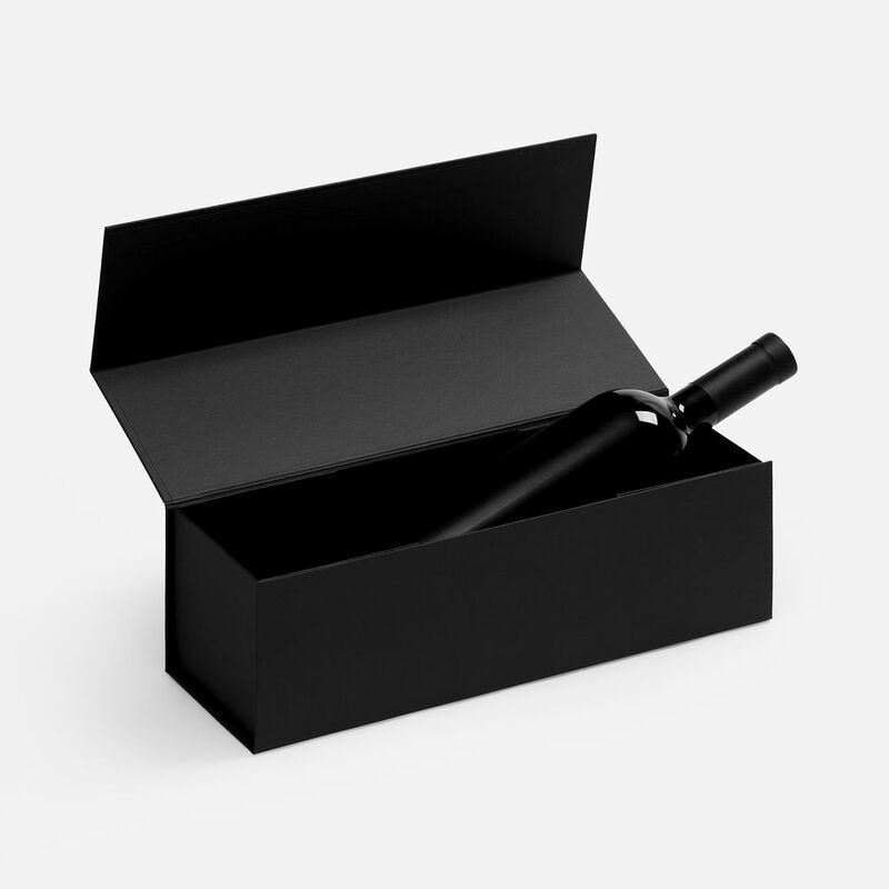 Коробка складная под бутылку Color Jacket Fold, черная арт.25027.30