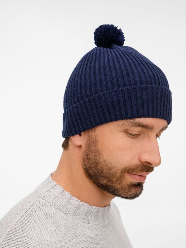 Шапка Catch Match с помпоном, темно-синяя арт.20386.41