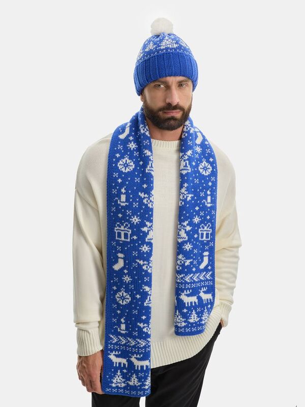 Шапка Holidale, синяя с молочным арт.20785.46