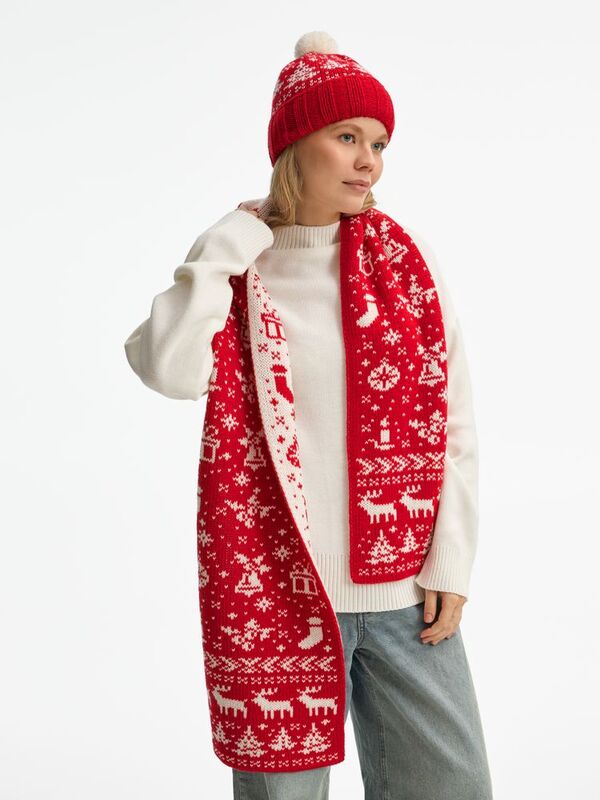 Шапка Holidale, красная с молочным арт.20785.56