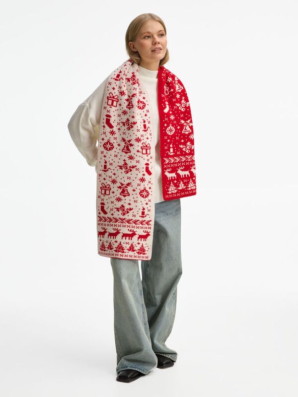 Шарф Holidale, красный с молочным арт.20786.56