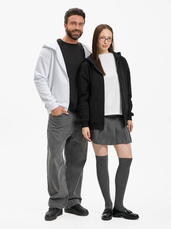 Толстовка унисекс оверсайз Sartoro, черная арт.19555.30