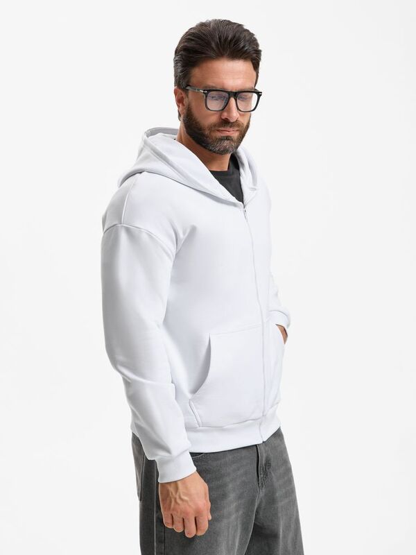 Толстовка унисекс оверсайз Sartoro, белая арт.19555.60