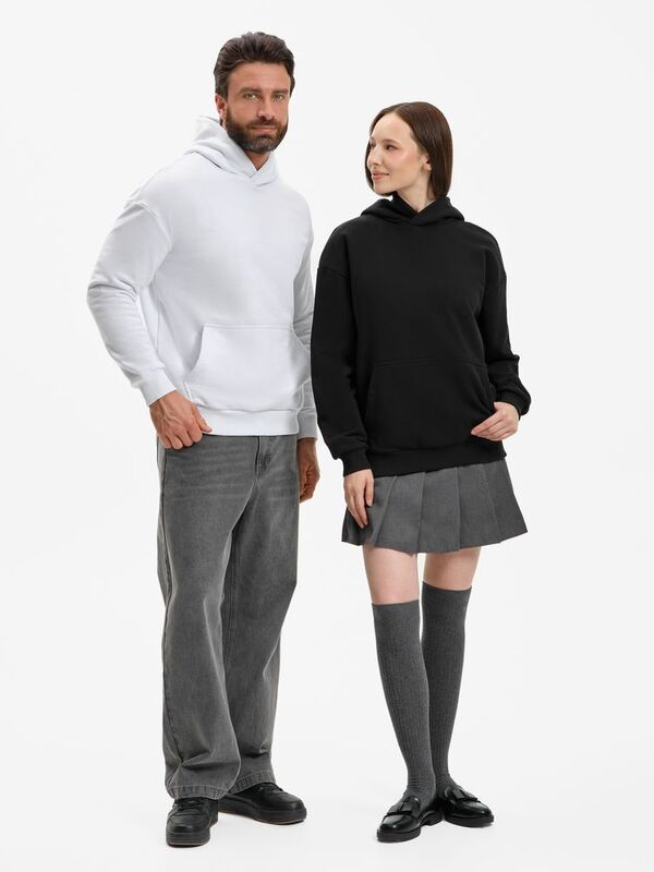 Худи унисекс оверсайз Daylero, белое арт.19556.60