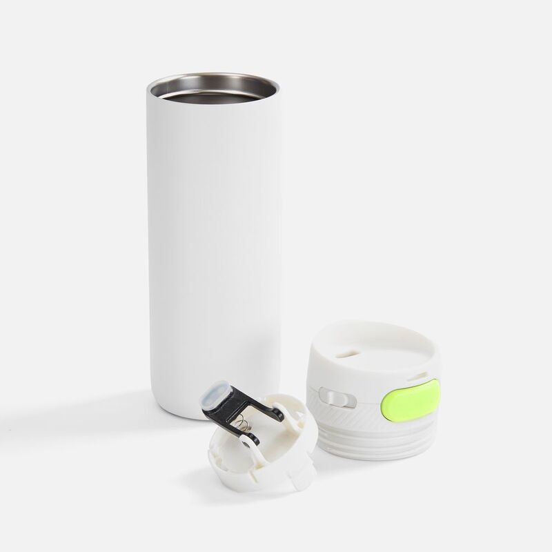 Термостакан X1 с цветной кнопкой, белый с желтым арт.19941.67