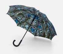 Зонт-трость Undercolor с полной запечаткой на заказ, с голубыми спицами арт.21804.40