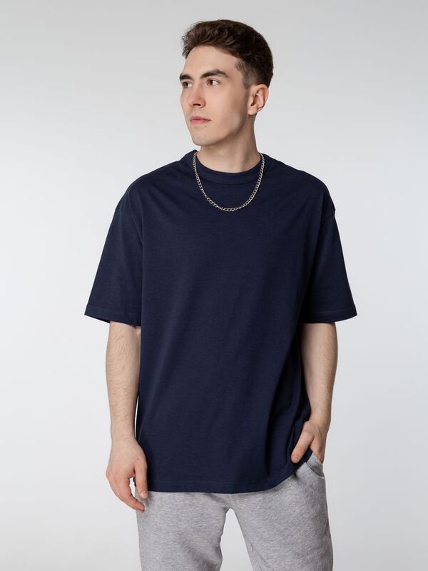 Футболка оверсайз мужская Boxy Men, синяя (джинс) арт.03806244
