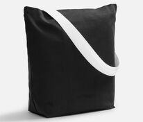 Шопер B5, черный с широкими белыми ручками арт.19267.60