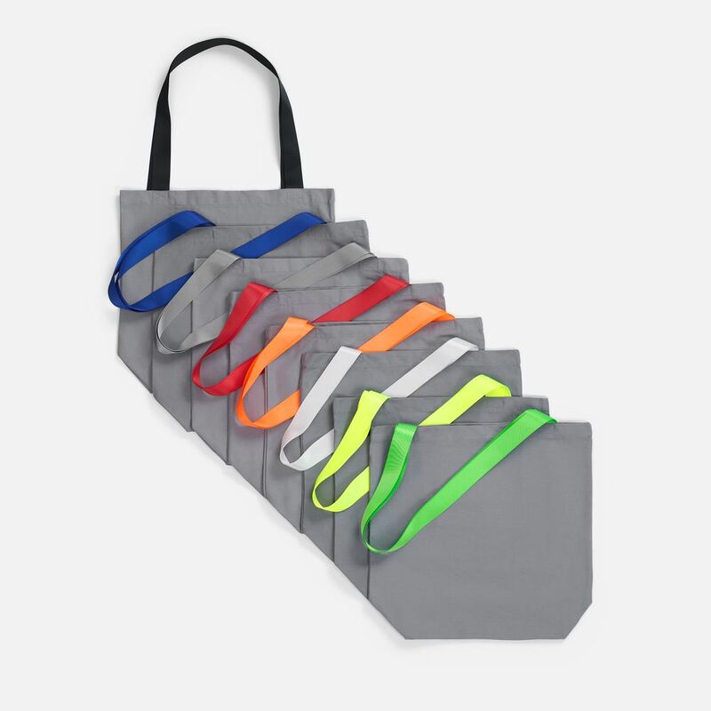 Шопер B5, серый с широкими оранжевыми ручками арт.19268.22