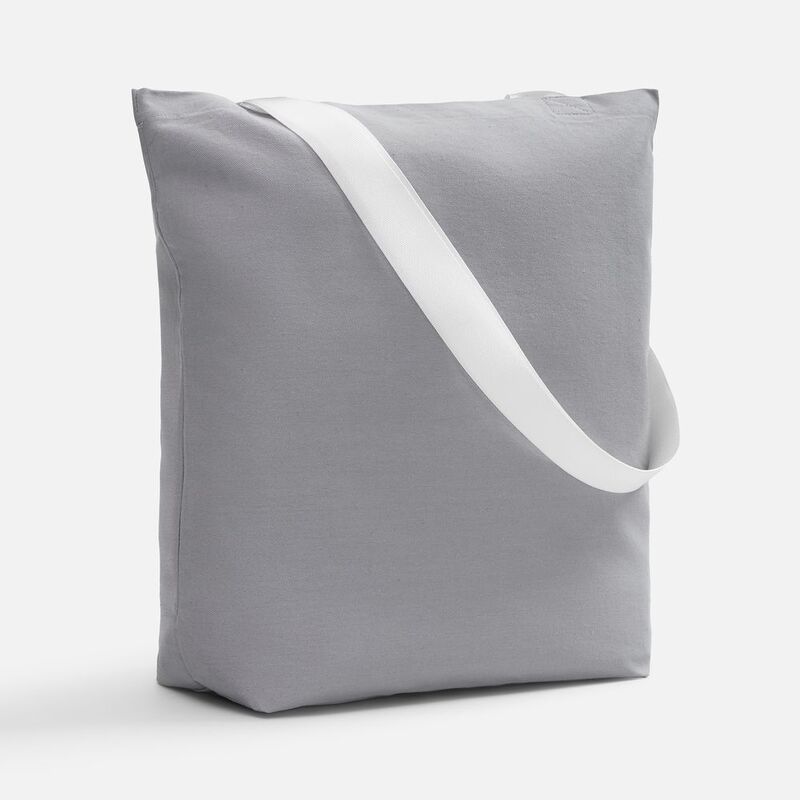 Шопер B5, серый с широкими белыми ручками арт.19268.60