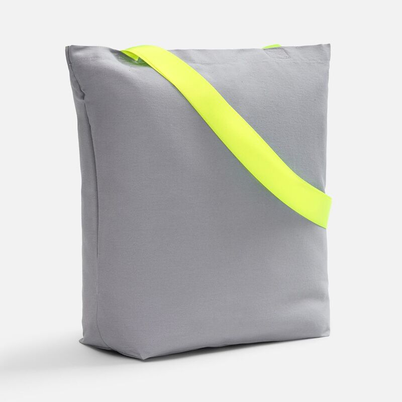 Шопер B5, серый с широкими желтыми ручками арт.19268.89