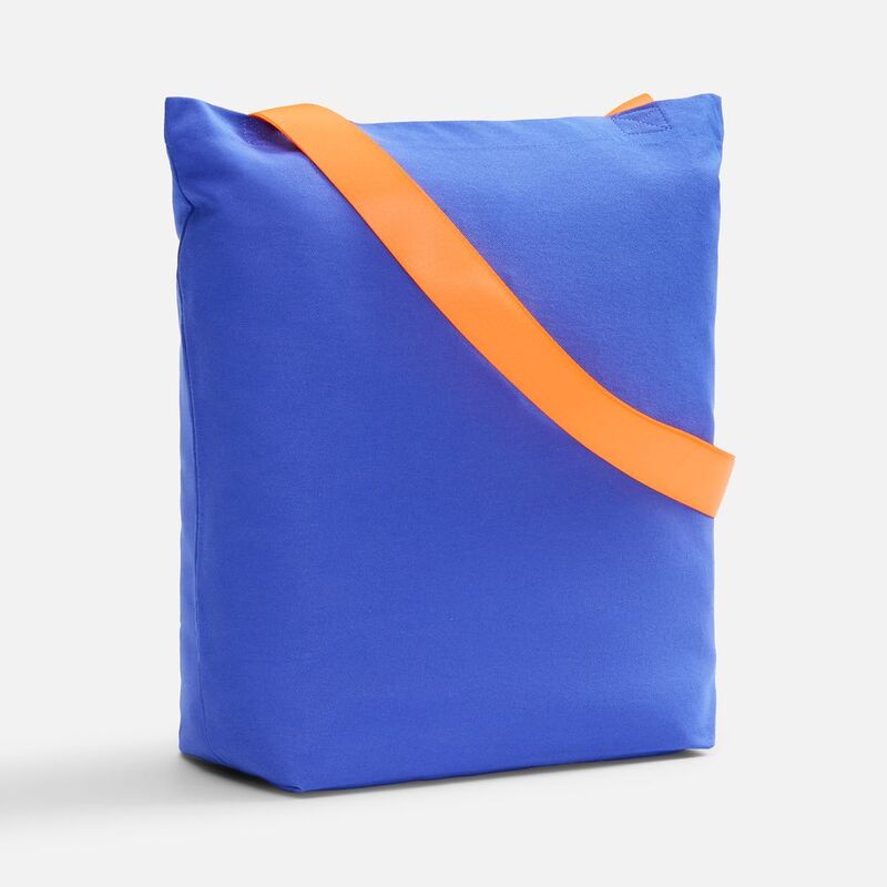 Шопер B5, синий с широкими оранжевыми ручками арт.19269.22