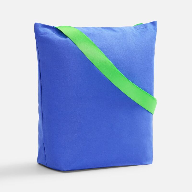 Шопер B5, синий с широкими зелеными ручками арт.19269.94