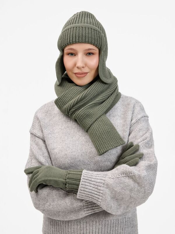 Шарф Catch Match, зеленый (полынь) арт.20388.93