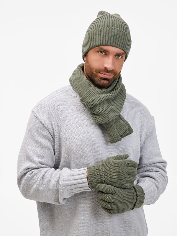 Шапка Catch Match без помпона, зеленая (полынь) арт.20385.93